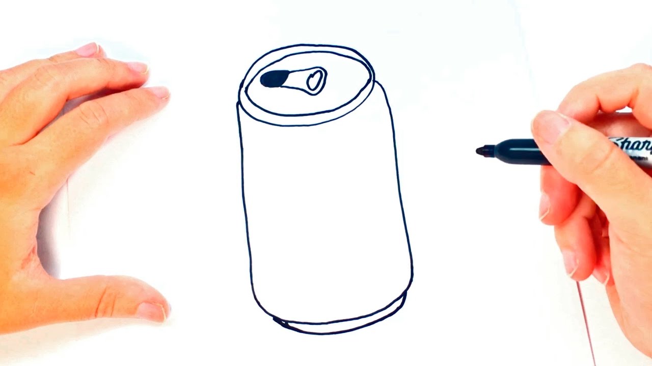 1280x720 how to draw a can of soda can of soda easy draw tutorial - Soda Bottle Drawing