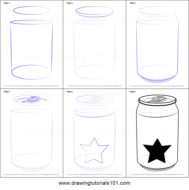 751x757 How To Draw A Soda Can Printable Step - Soda Can Drawing