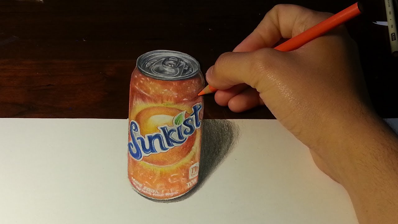 1280x720 Amazing Anamorphic Drawing Illusion - Soda Can Drawing