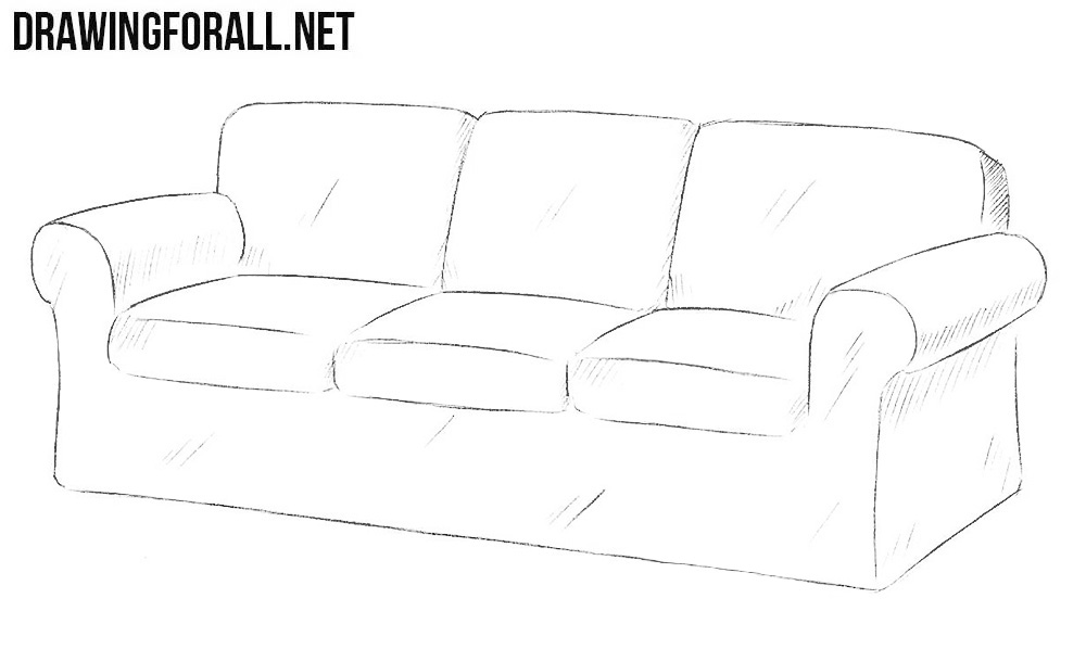 1000x610 Huge Collection Of 'couch Drawing' Download More Than Images - Sofa Chair Drawing