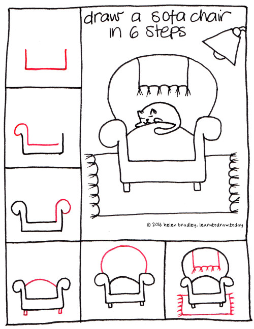 500x649 learn to draw a sofa chair in steps learn to draw - Sofa Chair Drawing