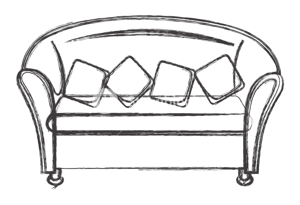 1000x683 house sofa drawing royalty free stock image - Sofa Drawing