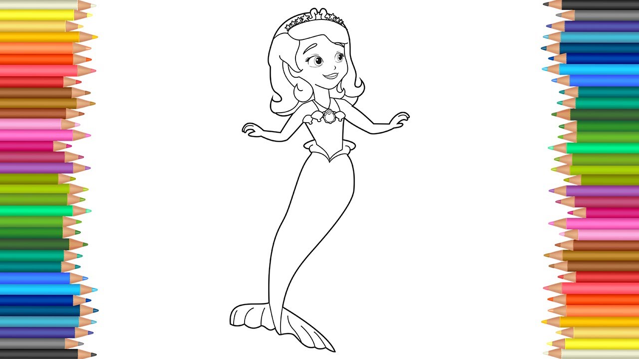 1280x720 sofia the first mermaid coloring pages l disney junior coloring - Sofia Drawing
