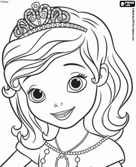 280x343 The Smiling Face Of Princess Sofia The First Coloring - Sofia The First Drawing