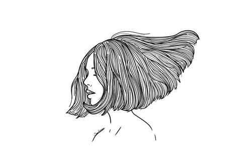 499x321 Black And White, Cute, Draw, Drawing, Eyes Closed, Flick, Girl - Soft Drawing