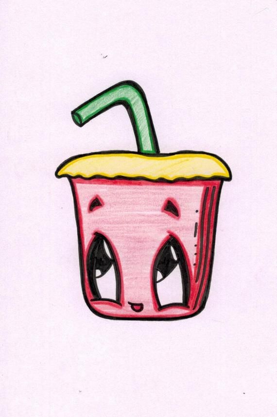 570x857 soft drink cartoon in inkimagined cute easy drawings - Soft Drink Drawing