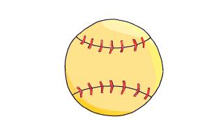300x200 how to draw a softball - Softball Drawing