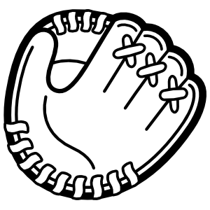 300x300 inside baseball glove or softball mitt sticker - Softball Glove Drawing