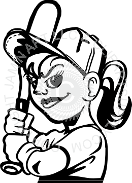 260x361 Female Softball Player - Softball Player Drawing