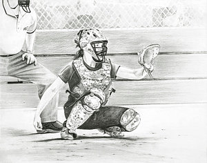 300x236 Softball Drawings Fine Art America - Softball Player Drawing