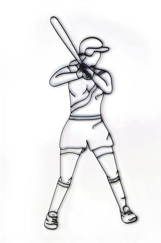 319x480 Softball Player Metal Wall Decor And Wall Art Sculpture All - Softball Player Drawing