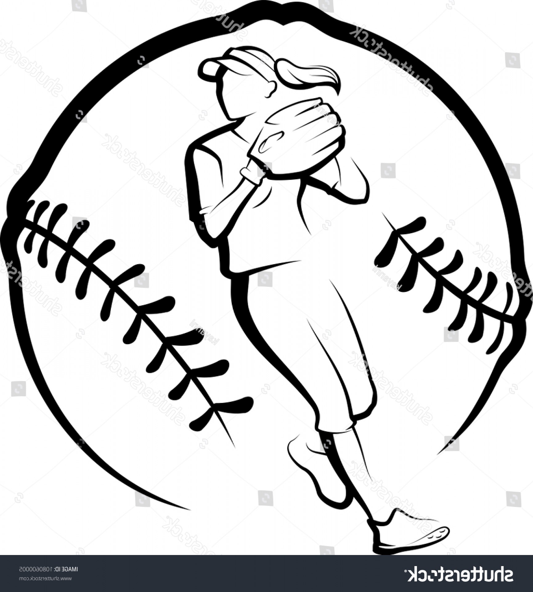 How To Draw A Softball Softball Player Drawing At