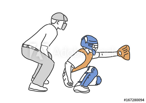 500x354 baseball player and softball player, line drawing hand drawn - Softball Player Drawing