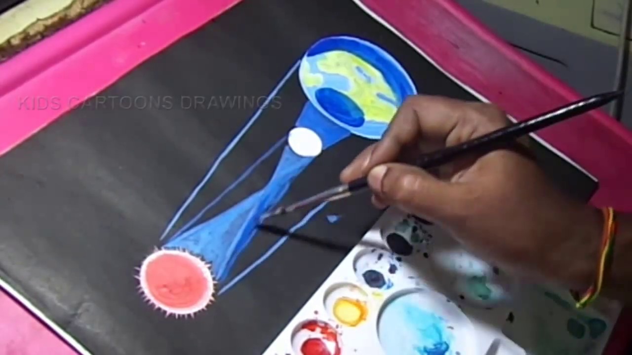 1280x720 how to draw solar eclipse surya grahan drawing for kids - Solar Eclipse Drawing