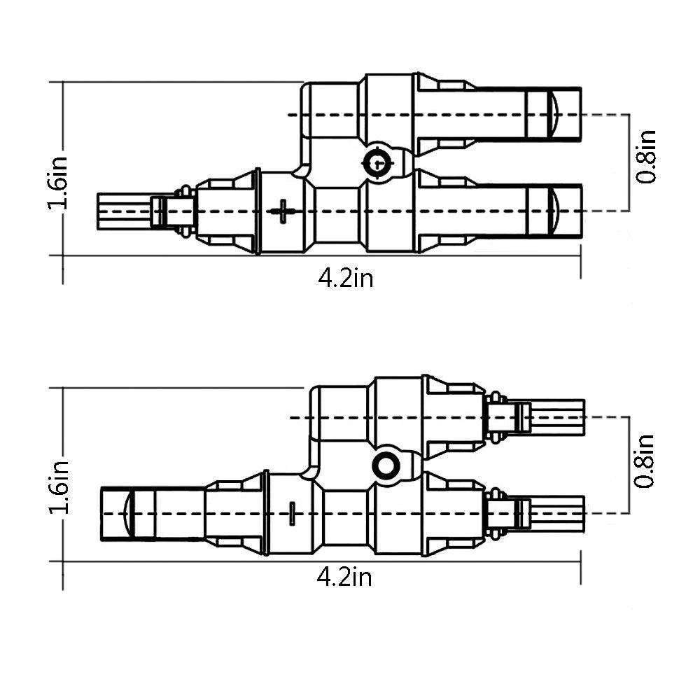 1000x1000 solar panel cable connectors td solar shop - Solar Panel Drawing