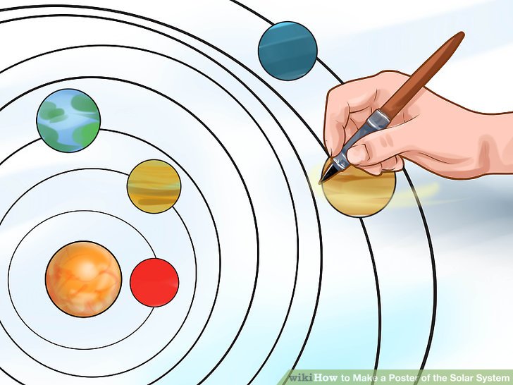 728x546 how to make a poster of the solar system steps - Solar System Drawing