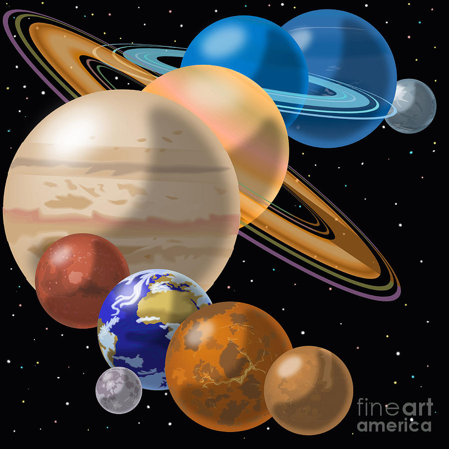 Включи планеты системы. Солнечная система. Планеты солнечной системы. Иллюстрации планет солнечной системы. Космос планеты для детей.