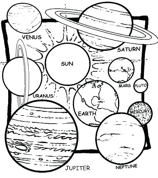 506x570 Solar System Booklets For Kids Free Printable Pictures - Solar System Drawing For Kids