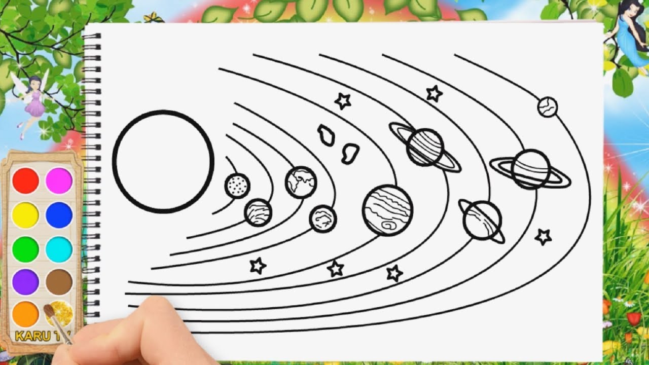 Solar System Drawing For Kids at