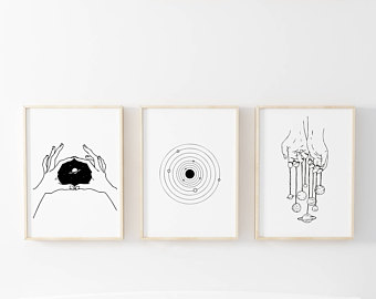 340x270 solar system print solar system art celestial wall art etsy - Solar System Drawing Tumblr