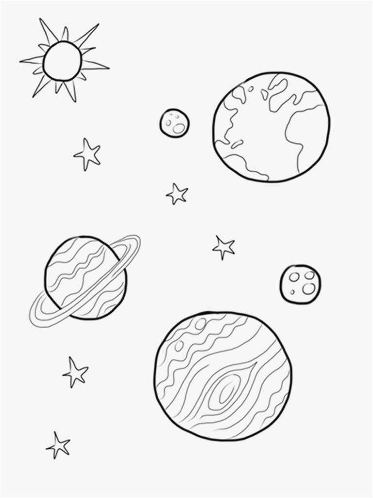 768x1024 Space Coloring Pages For Adults The Trippy Solar System - Solar System Line Drawing