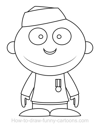 350x445 Drawing A Soldier Cartoon - Soldier Cartoon Drawing