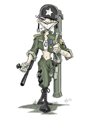 386x500 Soldier Cartoon - Soldier Cartoon Drawing