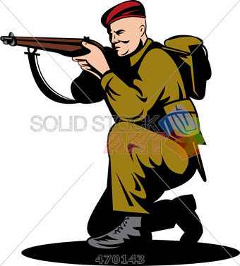 340x377 stock illustration of cartoon drawing of soldier wearing beret - Soldier Cartoon Drawing