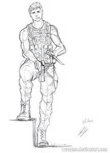 217x300 Female Army Soldier Drawing - Soldier Drawing