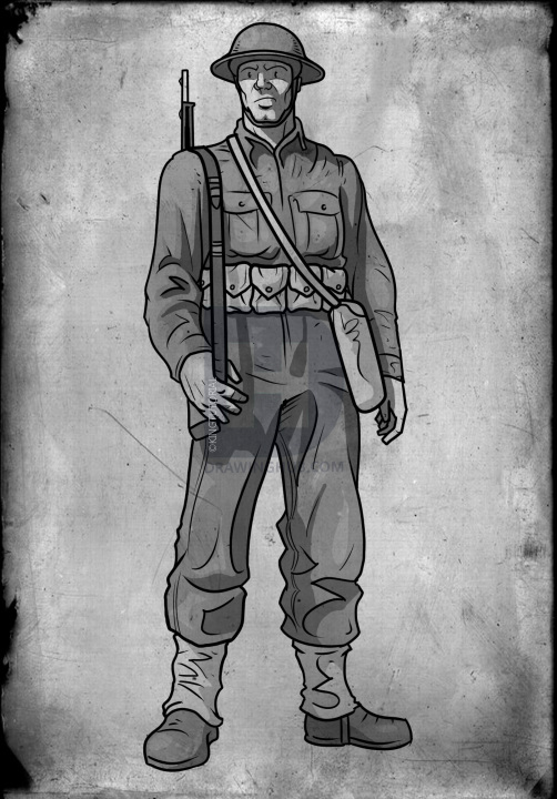 502x720 how to draw soldiers, step - Soldier Drawing
