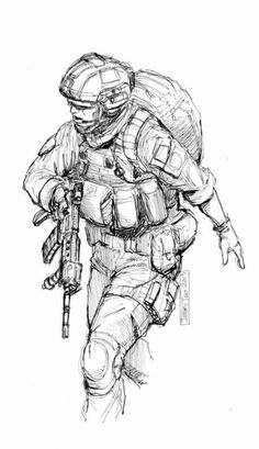 236x409 military military drawings, military art - Soldier Drawing