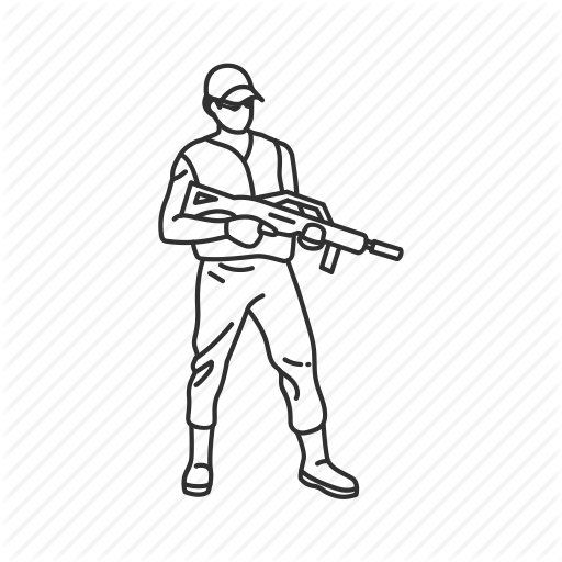 512x512 Collection Of Free Soldier Drawing Gun Download On Ui Ex - Soldier Drawing