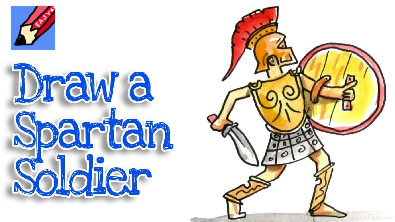 1280x720 How To Draw A Spartan Warrior Real Easy - Soldier Drawing Easy