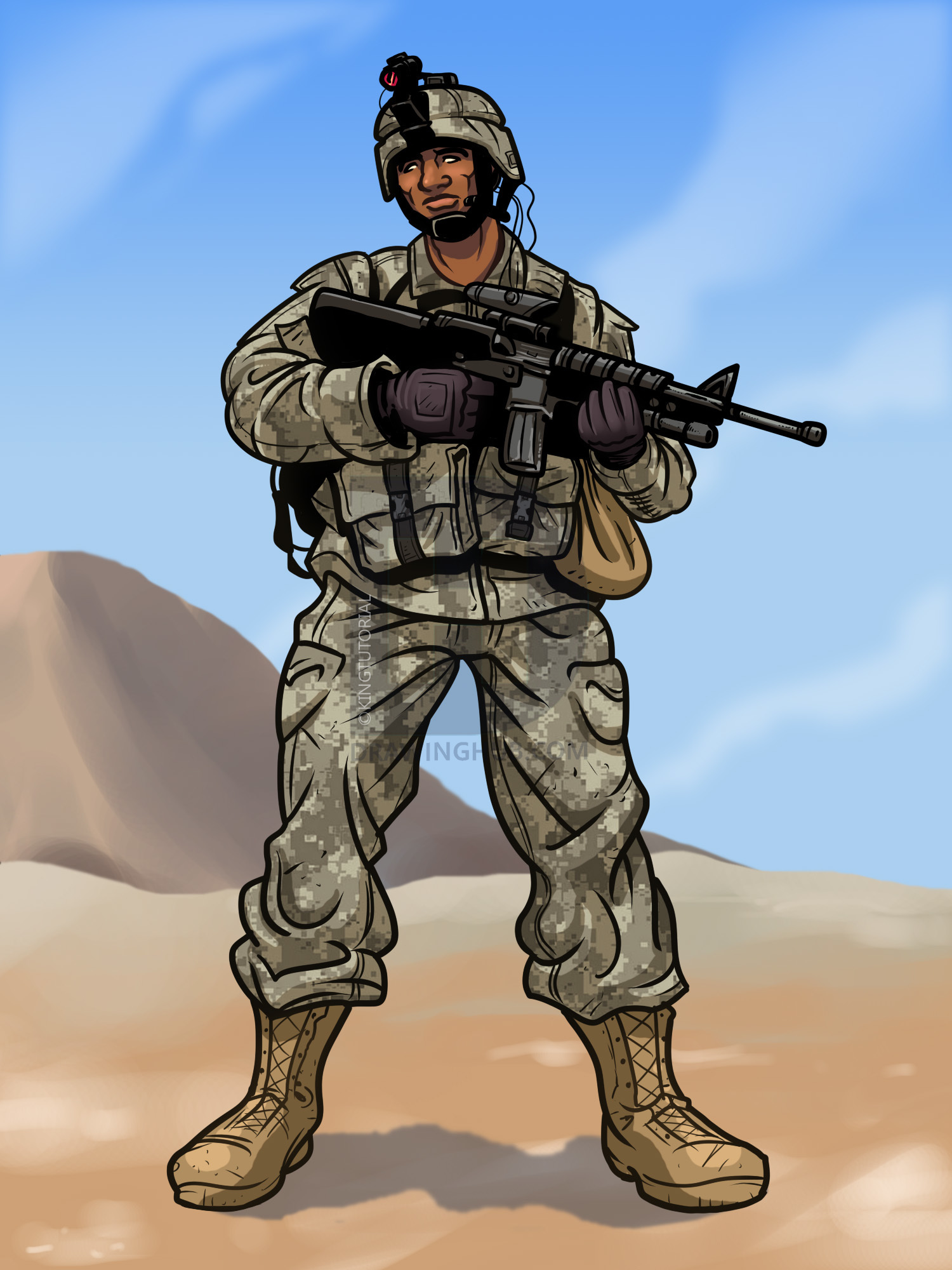 Cartoon Military Sketches Drawings for Beginner