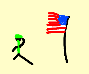 300x250 soldier saluting american flag drawing - Soldier Saluting Drawing