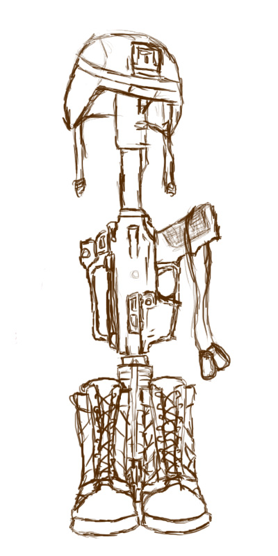 400x800 Soldier Cross - Soldiers Cross Drawing