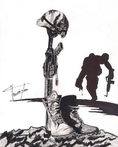 Soldiers Cross Drawing at PaintingValley.com | Explore collection of