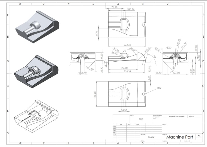 680x484 draw parts on solidworks - Solidworks 3d Drawing