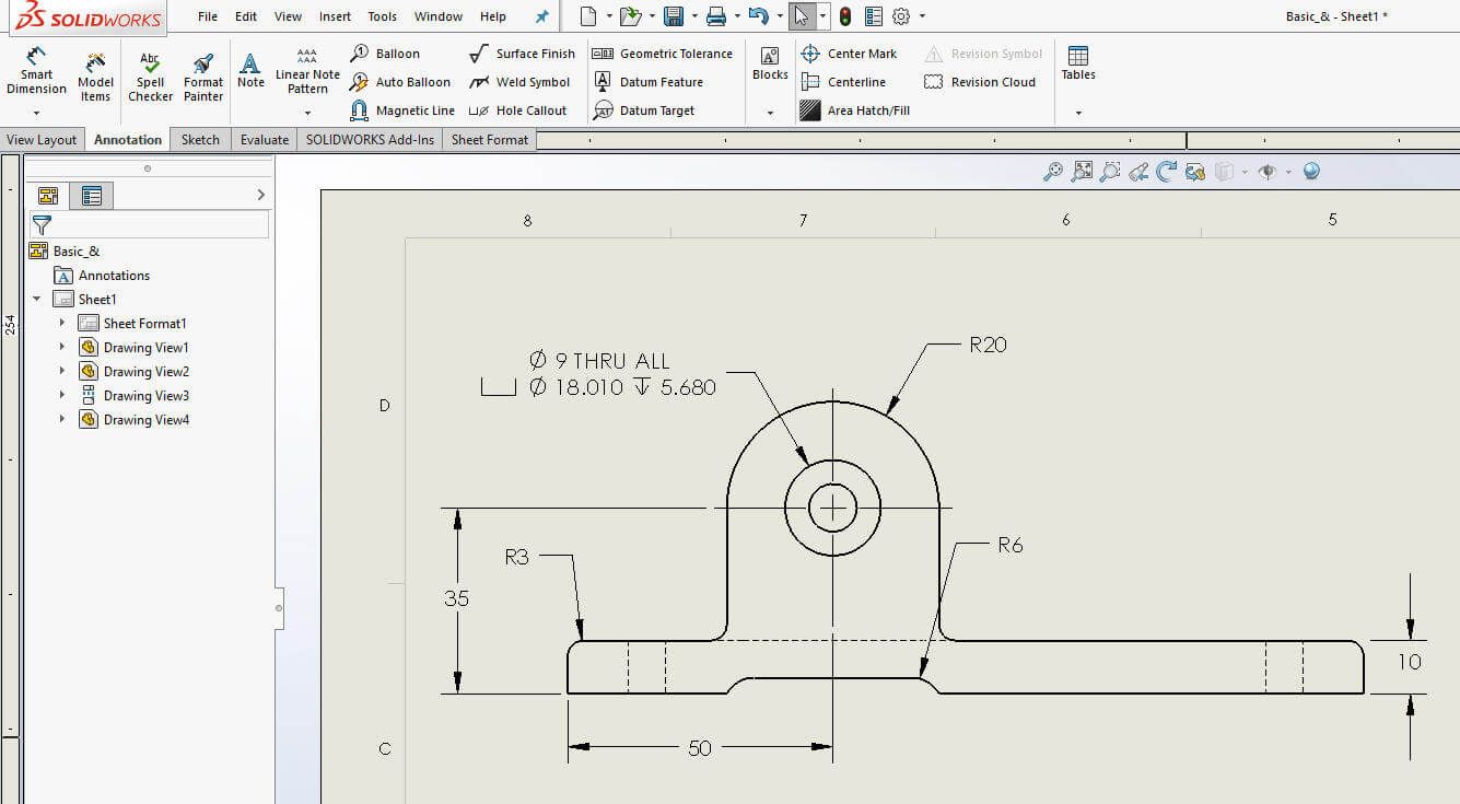 Эскиз содержит элемент неприемлемой геометрии solidworks