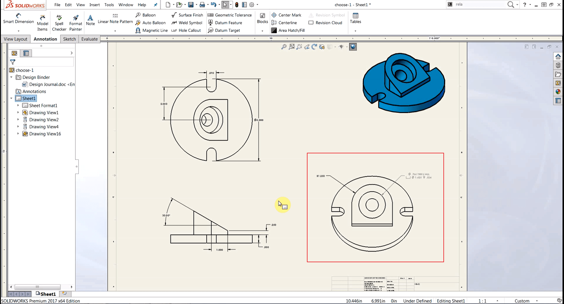 drawing view solidworks certification