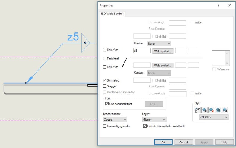 800x501 weld size of symmetric weld symbol ansi vs iso - Solidworks Drawing Symbols
