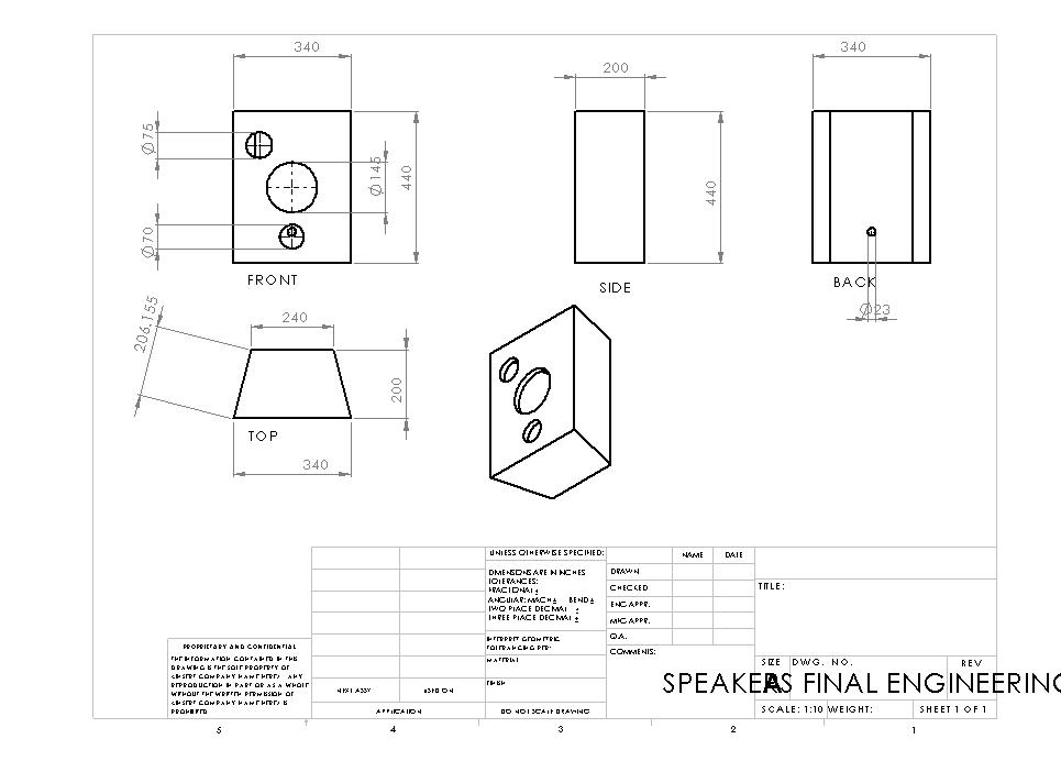 965x692 speaker design solidworks engineering drawing - Solidworks Engineering Drawing