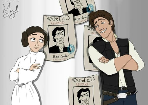500x354 han solo and princess leia - Solo Drawing