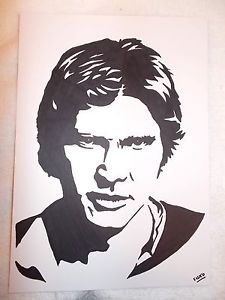 225x300 black ink marker pen sketch drawing harrison ford as han solo - Solo Drawing