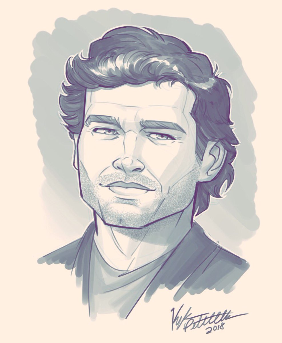 987x1200 kyle petchock art on twitter portrait sketch of young han solo i - Solo Drawing