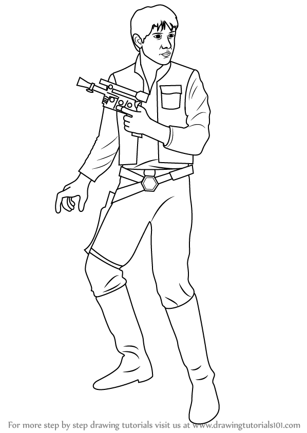 598x844 learn how to draw han solo from star wars - Solo Drawing