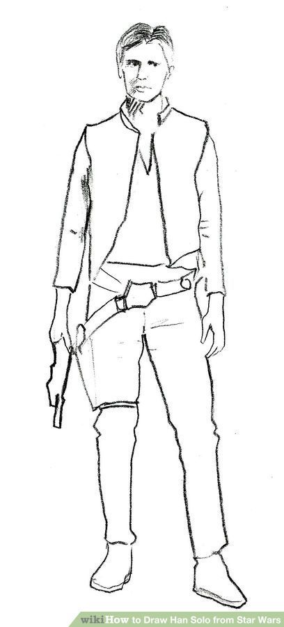 408x900 draw han solo from star wars wikihow to draw paint star wars - Solo Drawing