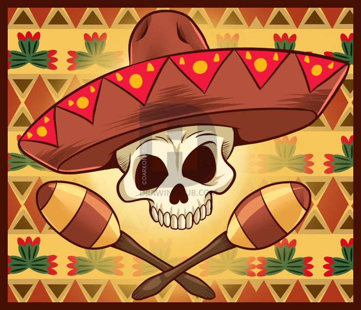 703x603 how to draw a sombrero, step - Sombrero Drawing
