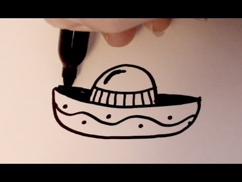 480x360 how to draw a cartoon sombrero - Sombrero Drawing