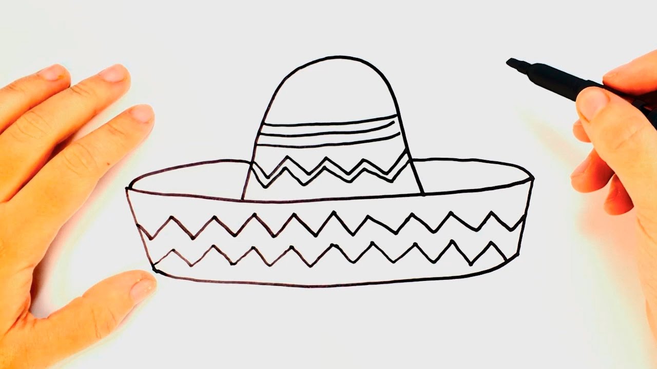 1280x720 how to draw a mexican hat mexican hat easy draw tutorial - Sombrero Drawing